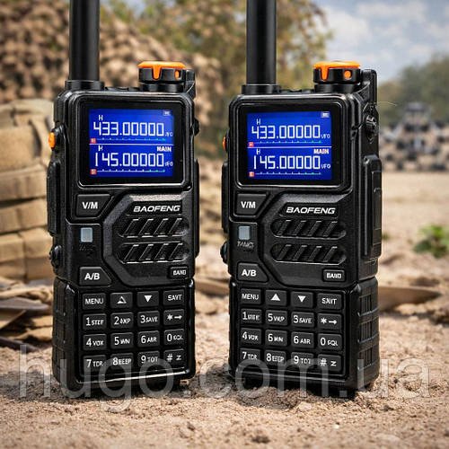 Комплект 2шт Портативна рація 10 Вт, до 15 км, від мережі, Baofeng K5 PLUS / Тактична радіостанція цифрова