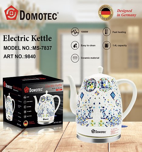 Електричний керамічний чайник Domotec MS-7837 HP227