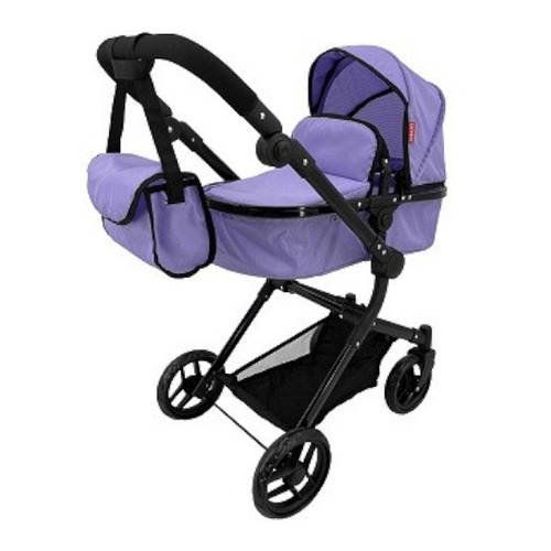 Коляска для ляльок 2 в 1 Carrello Alfa із сумкою 9707 PURPLE Фіолетово-чорна