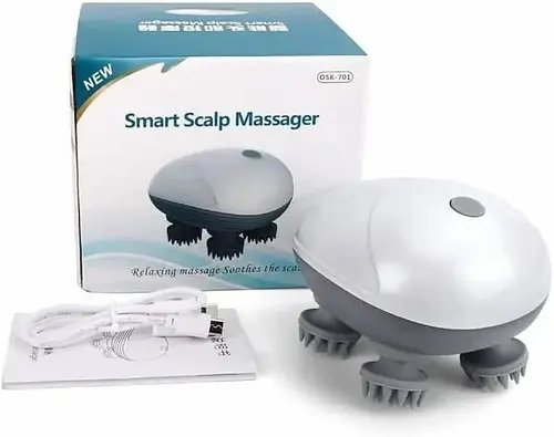 Універсальний масажер голови та тіла Smart scalp з акумулятором 1100 мАг, USB-зарядкою та 4 режимами масажу