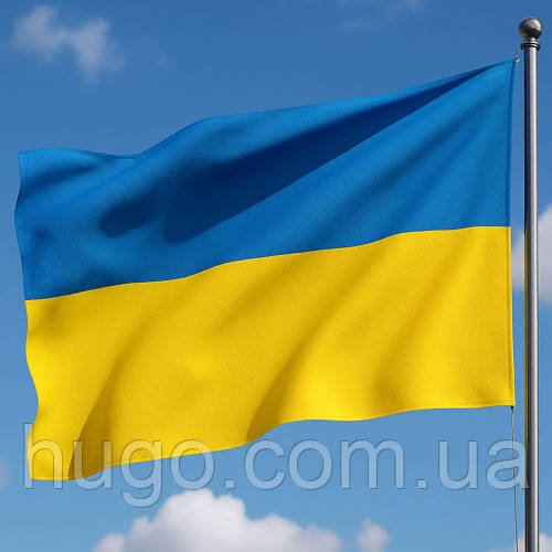 Прапор України з габардину 135х90 см, зшитий / Жовто-синій прапор з тканини / Великий тканинний прапор України