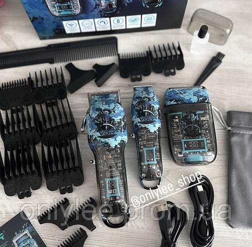 Набір машинка для стриження тример шейвер професійний VGR V-645 3 in 1 електробритва