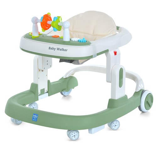 Ходунки дитячі BAMBI (музика, світло, ігрова панель, стопи на колесах) Baby Walker M 5032L-5 Зелені