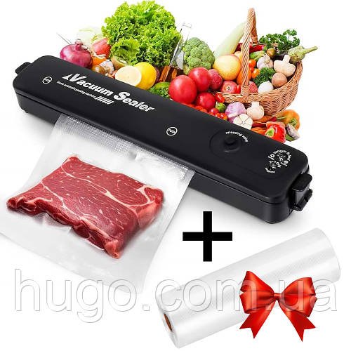 Вакуумний пакувальник Vacuum Sealer + Рулон пакетів 3мх30см / Вакууматор для продуктів