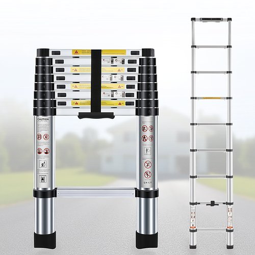 Телескопічна драбина 2.3 м із ремінцем для фіксації та перенесення