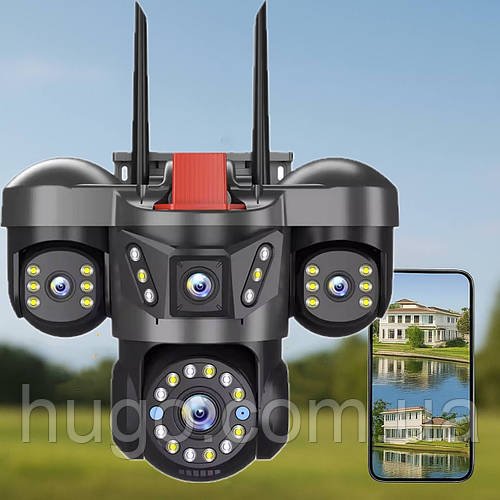 Вулична WIFI камера відеоспостереження 12MP V380 HD / Охоронна IP камера / Зовнішня поворотна камера