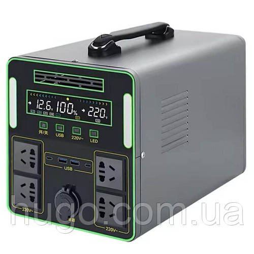 Портативна зарядна станція 1кВт, 100Ач, 220В + USB + Type-C + 12В, T1000 / Зарядна електростанція для дому