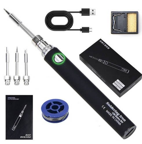 Бездротовий акумуляторний USB паяльник 8Вт 5В 900мА з регулюванням температури з трьома жалами