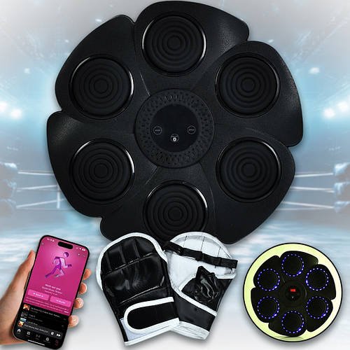 Настінний боксерський тренажер 40.5х40.5см на 18 швидкостей з рукавичками MS 4776-B Чорний