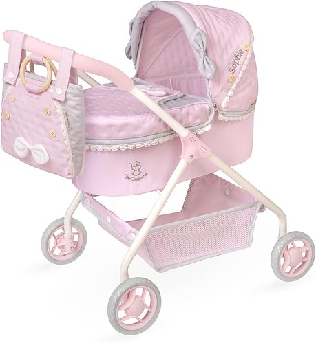 Коляска для ляльок DeCuevas Sophie з сумочкою (розмір ш35-д50-в60см) 86075 Рожева