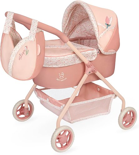 Коляска для ляльок DeCuevas Tulipe з сумочкою (розмір ш35-д50-60см) 86074 Рожева