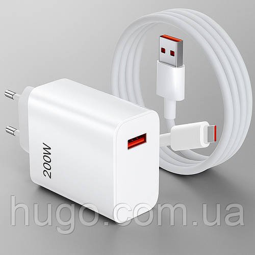 Зарядний пристрій 1xUSB + кабель Type-C / Блок заряджання / Заряджання / Мережевий зарядний пристрій