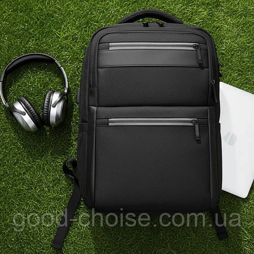 Рюкзак для ноутбука з USB, 16", 42x28x16 см, BAG BG-40, Чорний / Міський рюкзак для студента / Чоловічий рюкзак