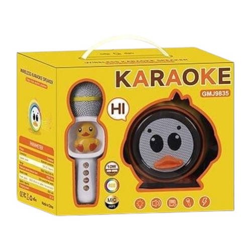 Колонка-караоке дитяча (мікрофон, підсвітка, акум., Bluetooth, USB-type-c, AUX, зміна голосу) GMJ 9835