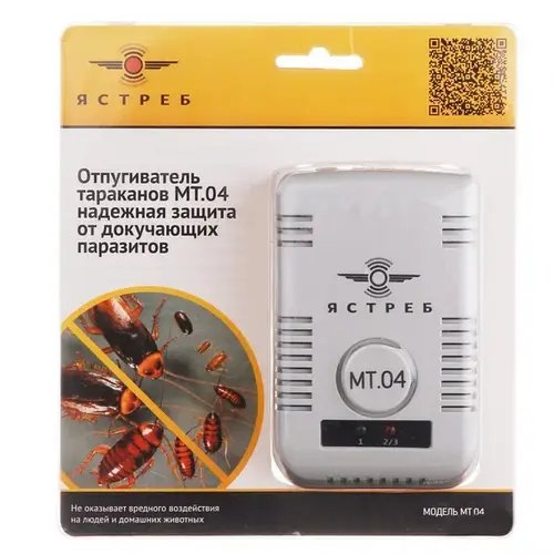 Відлякувач Яструб MT.04 для тарганів та клопів, 3 режими роботи, живлення 220 В, ефективний прилад