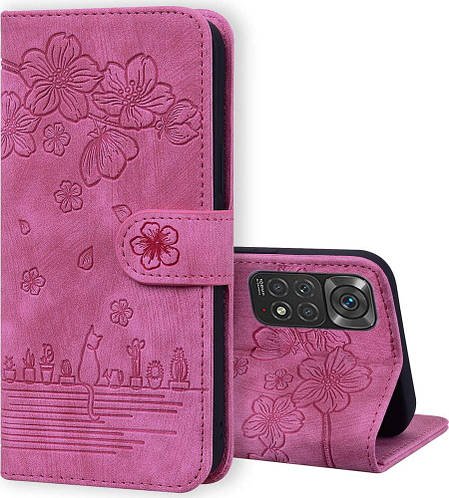 Чохол-книжка SHLab SakuraCat для Xiaomi Redmi Note 11S (мікрозамша)  Pink