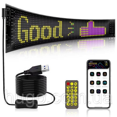 Гнучка LED панель 120x595мм, з WiFi, RGB, з пультом ДУ / Гнучкий екран для авто / Світлодіодна LED-табличка