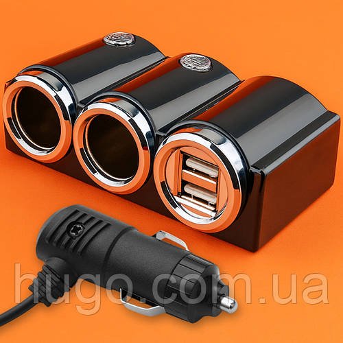 Автомобільний розгалужувач прикурювача + 2xUSB, 120W, CTC-610 / Автомобільний розгалужувач прикурювача