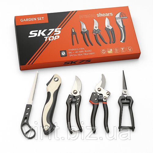 Секатор, ножиці та пилка – набір 5в1