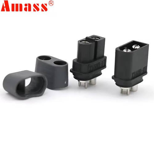 Роз`єми AMASS XT60Н Black (пара: female+male) із захисними ковпачками