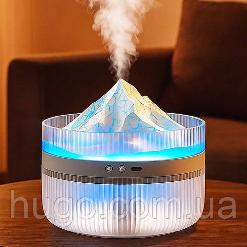 Зволожувач повітря-нічник 2 л від USB Volcano Humidifier / Портативний зволожувач повітря з підсвічуванням