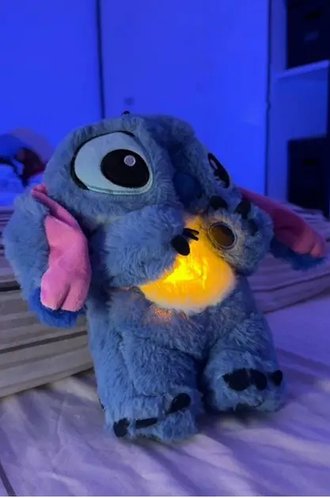 М'яка іграшка Стіч (Stich) з мультфільму Ліло та Стіч, дихає, світиться, колискова SN27