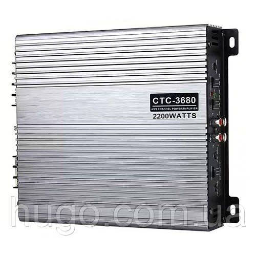 Автомобільний підсилювач звуку 2-канальний 2200W CTC-3680 / Автопідсилювач звуку / Музичний підсилювач