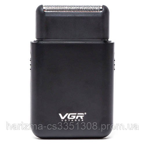 Чоловічий шейвер VGR V-390 з тримером - міні бритва для обличчя та шиї Black