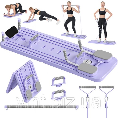 Фітнес-дошка 3в1 з еластичними ременями та таймером для ефективних занять.