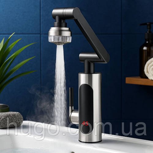 Проточний водонагрівач з LCD, 3000Вт, до + 57°C, RY-016 / Кухонний кран водонагрівач / Змішувач для кухні