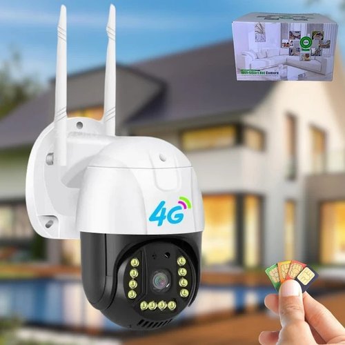 Поворотна камера зовнішнього відеоспостереження 4G Sim V380 PRO Вулична відеокамера IP 66 з нічним зніманням SN27