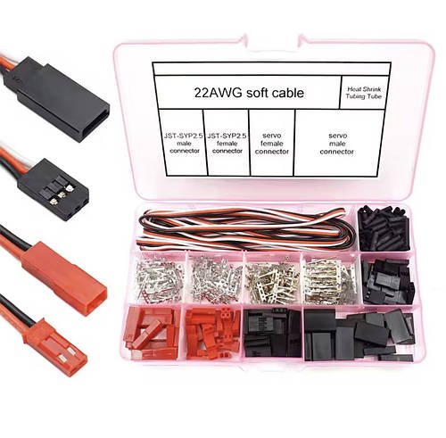 Набір конекторів JST-SYP2.5 та ServoConnector JR для сервоприводів Hitec Spektrum RC, (320 елементів)