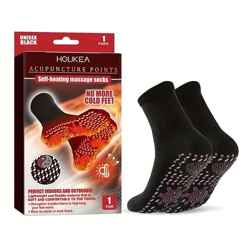 Турмалінові шкарпетки з масажною підошвою Hot Care Чорний 37-41 р YU227