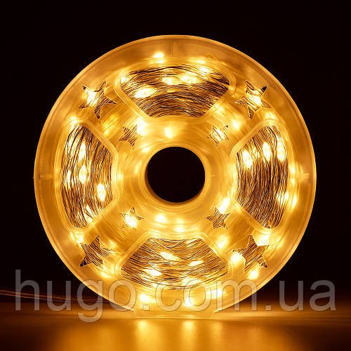 Світлодіодна гірлянда Роса 100м, 1000 LED, тепле світло + пульт ДК / Новорічна гірлянда на ялинку / Гірлянда