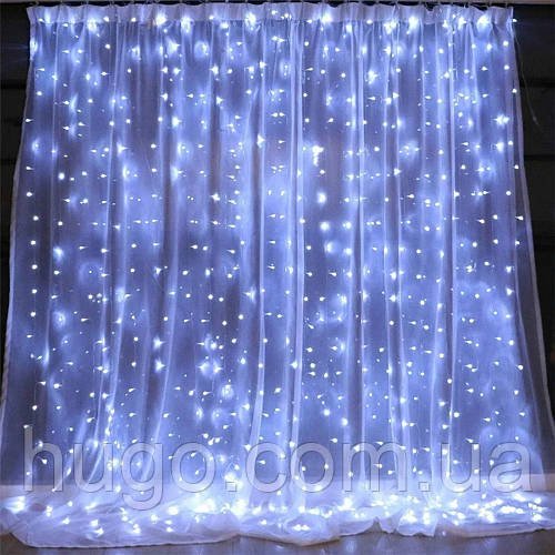 Світлодіодна гірлянда-штора 3х2м, холодний білий, 240 LED / Світлодіодна гірлянда на вікно