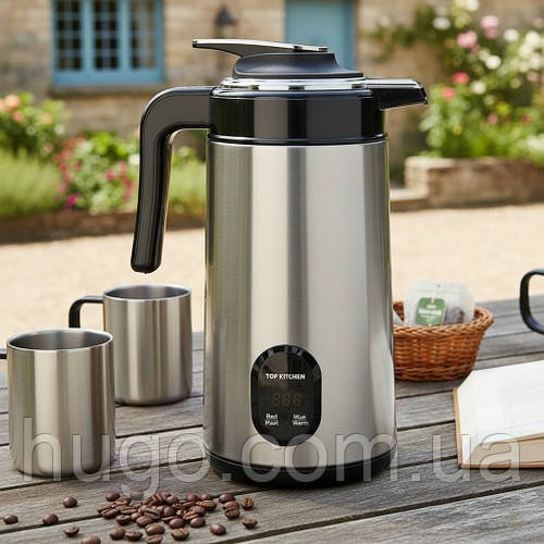 Електрочайник-термос Top Kitchen TK 00226, 3 л, 2200 Вт, сріблястий + база / Термочайник / Чайник термос / Термопотот