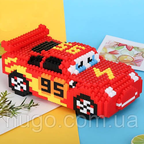 3D конструктор Magic Blocks 25х10см (1031 деталь) Блискавка Маквін / Дитячий конструктор з міні блоків / Піксельний конструктор 3Д