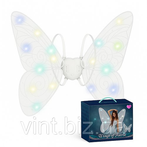 Крила феї з підсвічуванням – білі