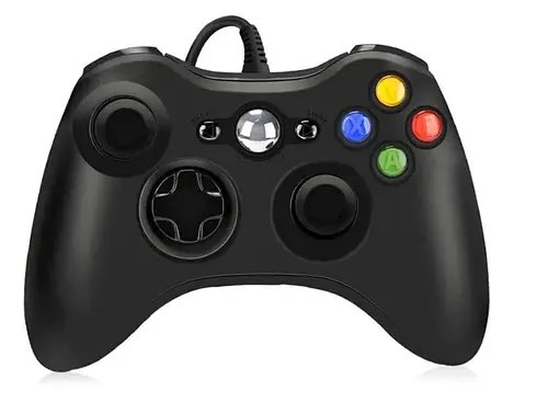 Джойстик дротовий ігровий для приставки Xbox 360 та PC Геймпад ігровий Чорний
