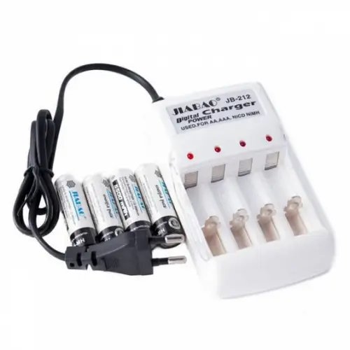 Комплект зарядний пристрій АА JIABAO JB-212 з 4 Акумуляторами Ni-MH AA 1.2V 2500mAh Ni-MH 1.2V 2500mAh