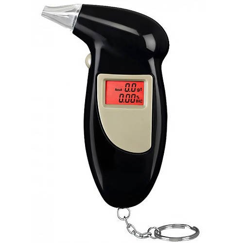 Персональний портативний алкотестер з LED дисплеєм Alcohol Tester Чорний Кишеньковий алкотестер