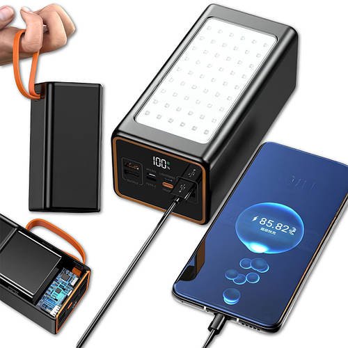 Повербанк із швидкою зарядкою на 70 000 mAh YM-655 з ліхтарем