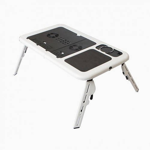 Складаний столик для ноутбука з двома кулерами охолодження E-TABLE Підставка з регулюванням нахилу і висоти