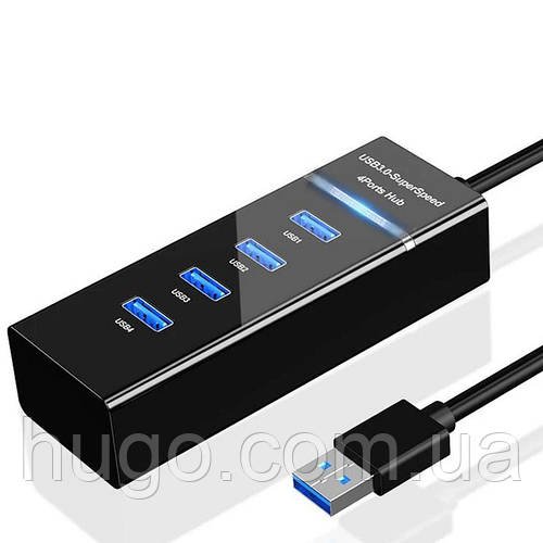 Концентратор USB на 4 входи / Перехідник USB 3.0, 220V / Хаб для ноутбука