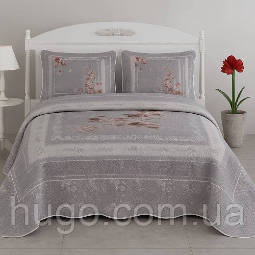 Покривало стьобане Miss Bella Rosebel з 2 наволочками 50x70 см, 250x260 см / Комплект покривало з наволочками