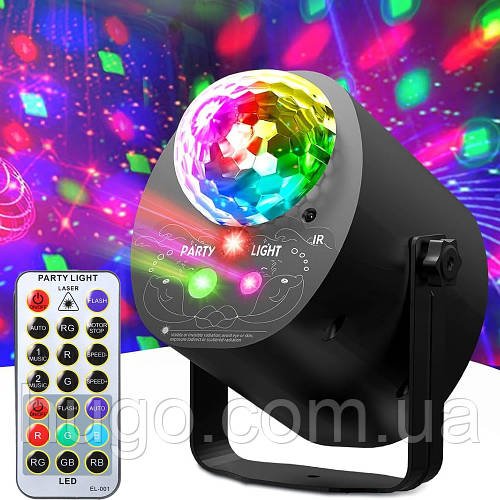 RGB лазерний проектор: 32 візерунки, з пультом дистанційного керування / Лазерна установка для вечірок / Лазерний проектор