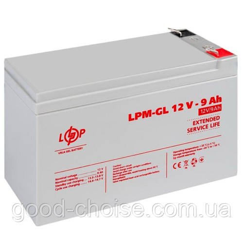 Акумуляторна батарея LPM-GL 12V, 9 Ач / Акумуляторна батарея / Батарея резервного живлення