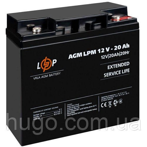 Акумулятор LPM AGM 12V 20Ah M5 / Акумуляторна батарея / Акумулятор до джерела безперебійного живлення