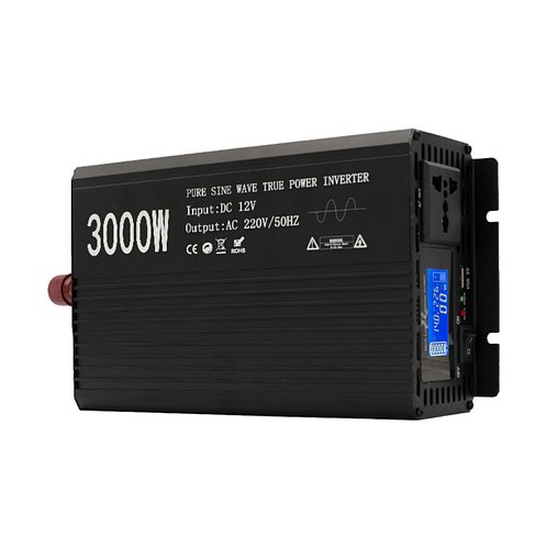 Перетворювач напруги 3000W LCD інвертор із чистою синусоїдою 12V-220V