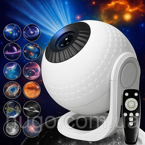 Проектор зоряного неба 12 слайдів + пульт, від USB, Galaxy Projector AT-T08 / Дитячий нічник проектор / Нічник зоряне небо